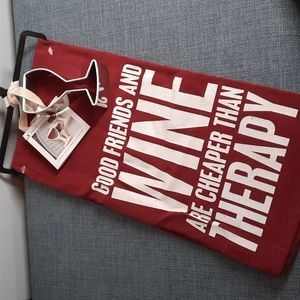 Good Friends And Wine Cheaper Than Therapy Kitchen Dish Towel Cookie Cutter Set